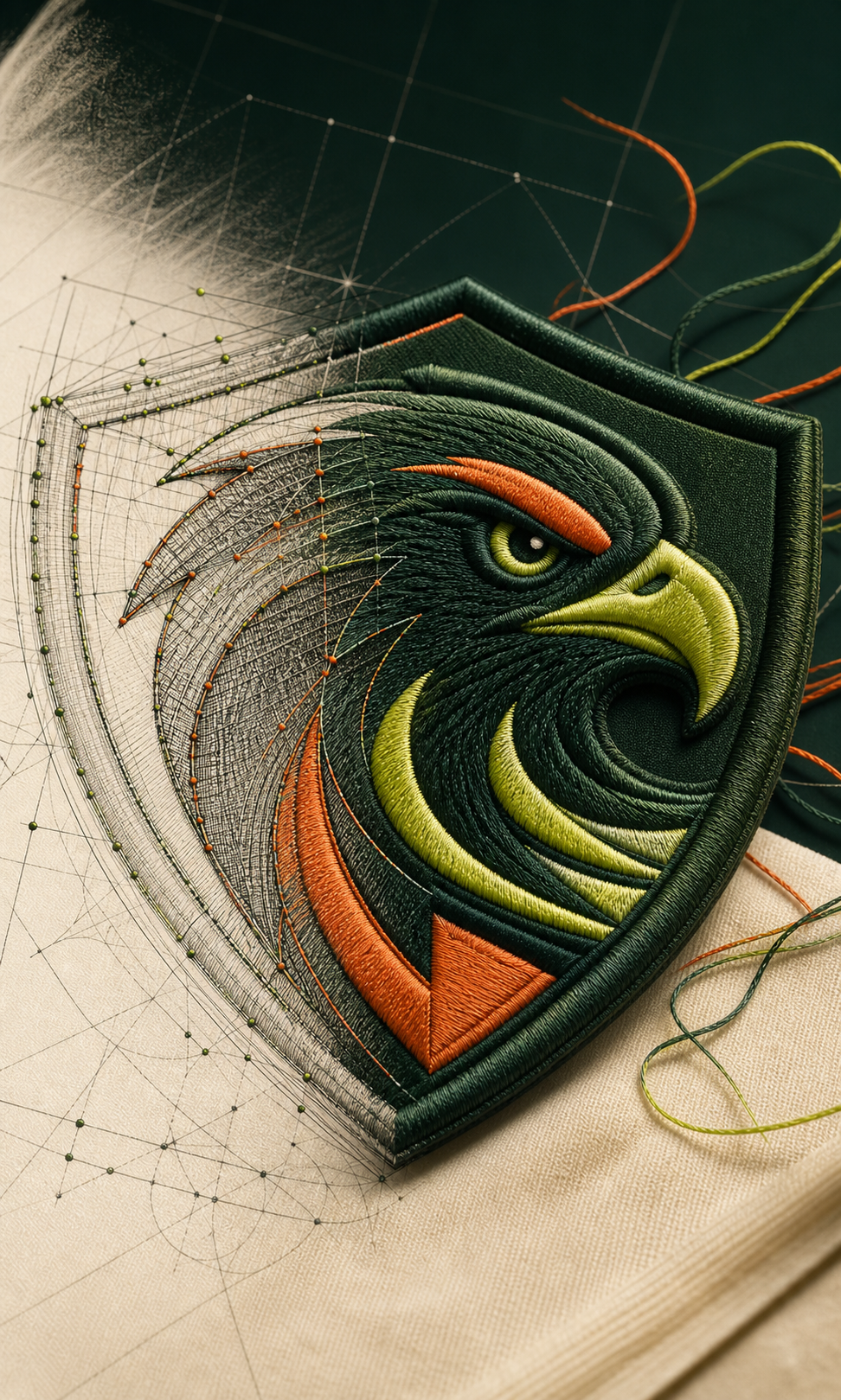 Digitizing sketch transforming into an embroidered patch