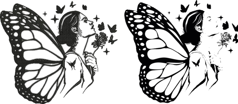 Butterfly Fairy embroidery digitizing sample