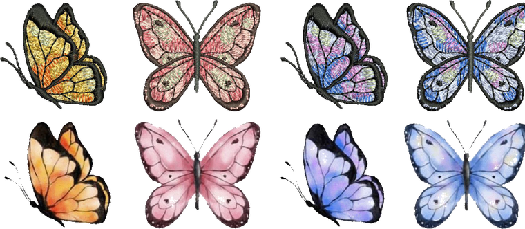 Butterflies embroidery digitizing sample